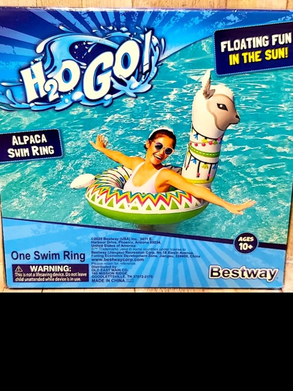 H2O GO Alpaca Swim Ring Green White Festive Fun New. - Picture 3 of 3
